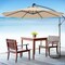 Patio Hanging Umbrella 10 ft – Solar LED Sun Shade with Cross Base